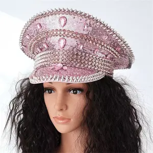 Glitter Captain Hat Luxurious Sequin Captain Hat Bachelorette Party Gift