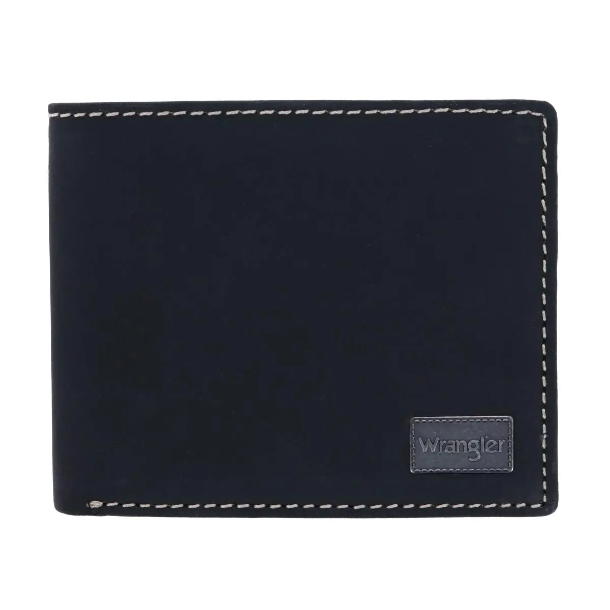 Wrangler Men's Durable Bifold Wallet in Plain Oil-Tanned Leather, Minimalist Slim Profile Design, Gift-Worthy, Durable Wallet, Gentlemen