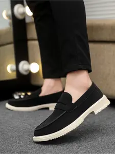 Men's Casual Solid-Color Suede Loafers Slip-on design for effortless comfort and durability Perfect everyday penny loafers for men Footwear
