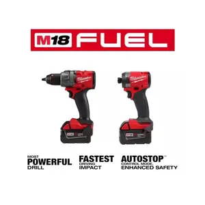 2Pcs for Auto Mechanics & DIY Lovers,Milwaukee 18V Brushless Combo,1/2" Driver,4500RPM,300N Torque,3-in-1 Mode,Forward Reverse Adjustable,Fit M18 DCF880 Battery,for Auto Repair,Garage & Home Construction,Cordless Impact Wrench Drill Kit