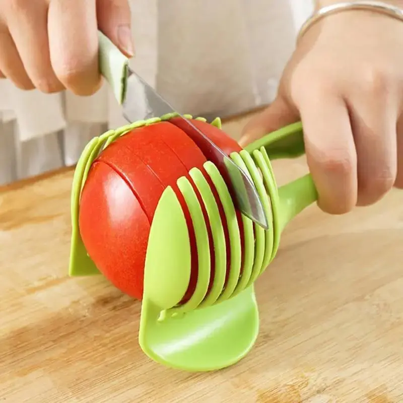 🍋 Slice Citrus Fast｜Multi-Function Fruit & Tomato Slicer Clip for Kitchen Prep Utensils Veggie Slicer Fruit Vegetable Slicer