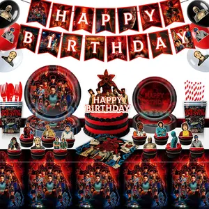 Monster Theme Party Supplies Set, Stranger Things Party Supplies, Birthday Decorations, Balloons, Tableware, Banner, Holiday Hanging Decor, Party Favors, Perfect Gift for Friends