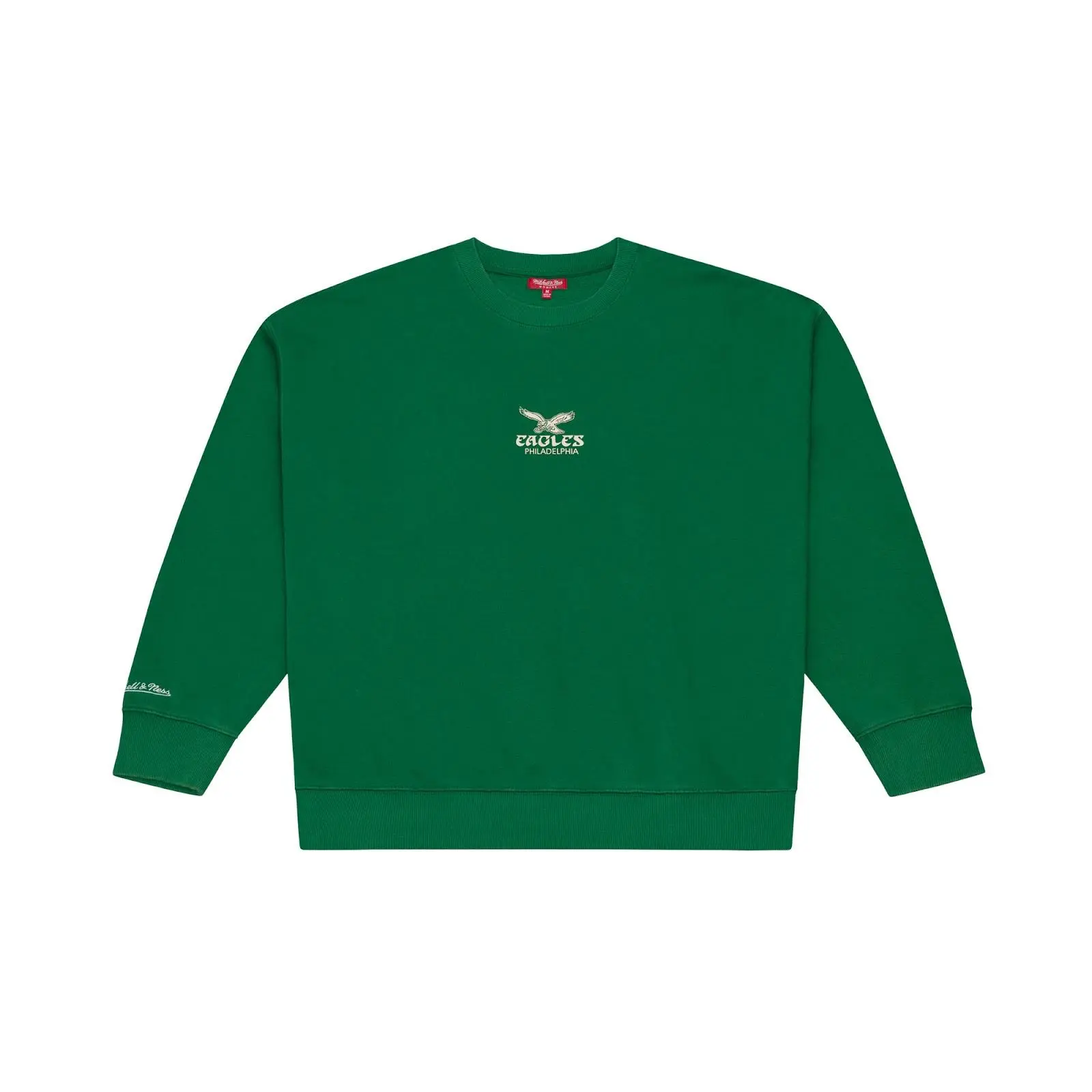 Women's Philadelphia Eagles Kelly Green Core Essentials Lightweight Sweatshirt NFL Throwback Crewneck Vintage Fan Gear Mitchell & Ness