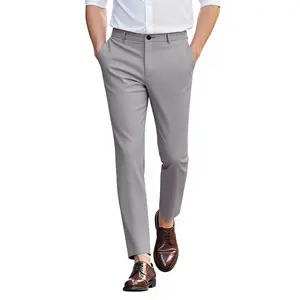 Men's Chino Classic Fit Hidden Expandable Waist  Dress Pants Casual Formal Pants Stretch Tapered Trousers