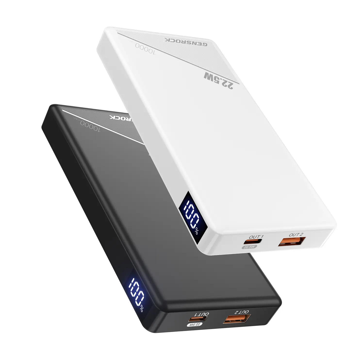 GENSROCK 2 Pack Portable Charger Power Bank 10000mAh, PD 22.5W Fast Charging with Exact LED Display,Portable Phone Charger for iPhone17/16/15/14/13 Galaxy S24/22 Pixel iPad Heated Vest & Travel