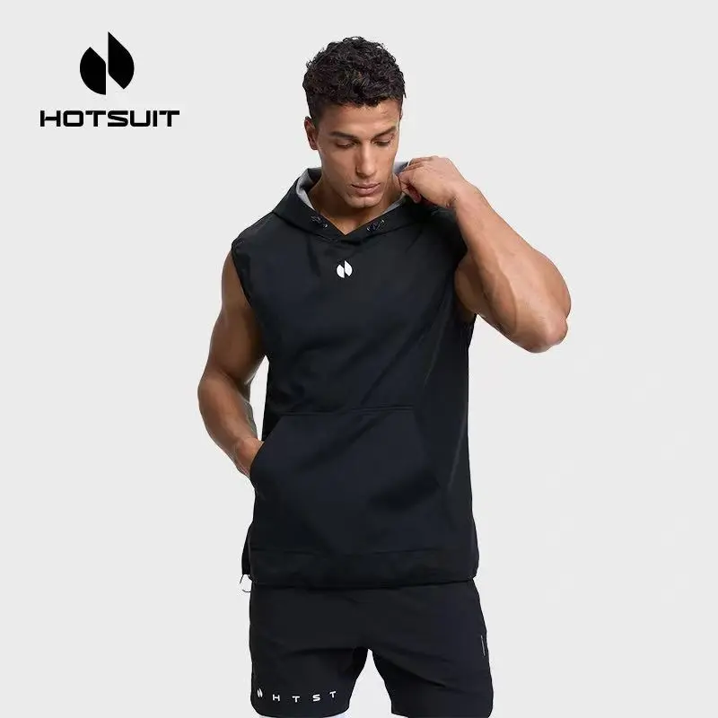 HOTSUIT Men's Sauna Vest Heat-Trapping Training Vest Sleeveless Hoodie Workout Vest with Lightweight Stretch Fabric Athletic Activewear Fitness Activewear