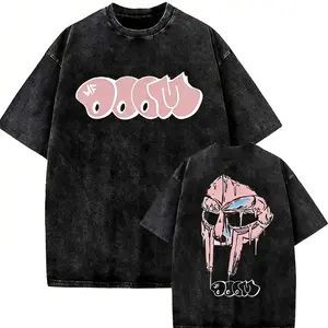 MF DOOM Mask T-Shirt - Vintage Wash Tee with Iconic Pink Logo & Dripping Mask Graphic -  Flash Sale - Limited Time Deal
