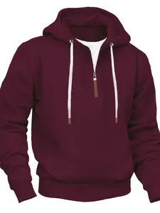 Winter Style Heavy Fleece Unisex Couple Loose Long Sleeve Hooded Zipper Tank Drawstring Sweatshirt, Casual Commuter Wear Hooded Zipper Hoodie