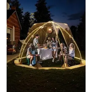 10x10 FT Instant Clear Bubble Tent, 6-8 Person All-Weather Rain Shelter for Patio Sports Camping