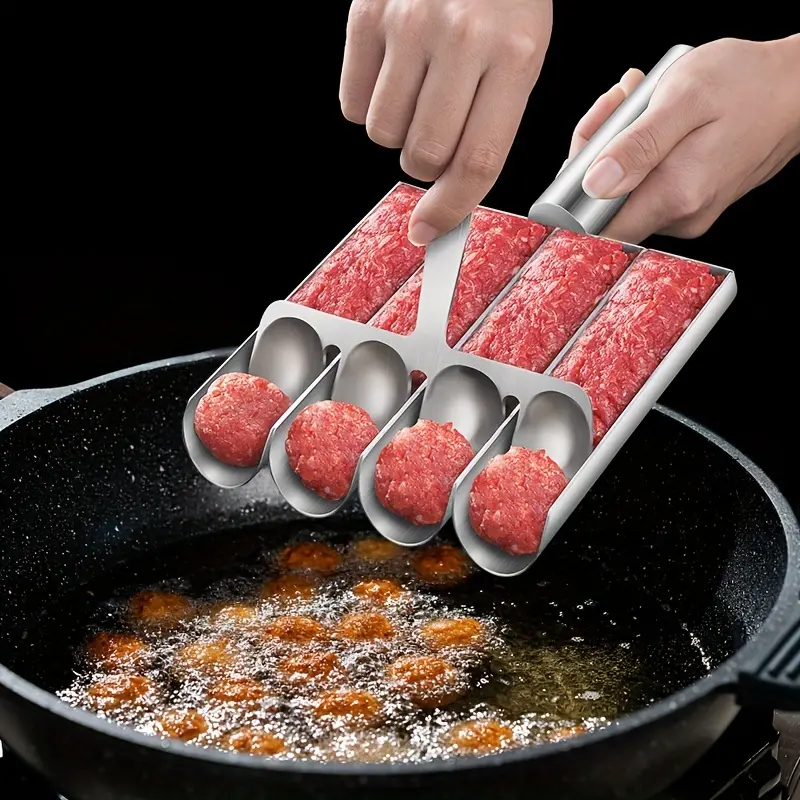 Non-Stick Meatball Maker Set - 1 Set Multifunction None-Stick Meatball Maker, Meatball Mold, Falafel Maker for Home Cooking Tools Kitchen Steel