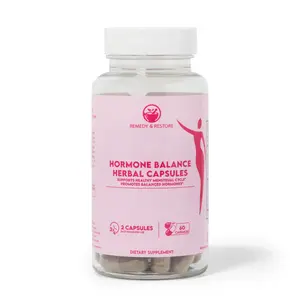 Hormone Balance Herbal Capsules by Remedy & Restore – Natural Support for Hormonal Health, Menstrual Cycle & Energy, Vegan & Non-GMO (60 Capsules)