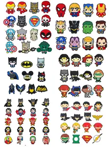 Superhero PVC Shoe Charms Set, Cartoon DIY Accessories for Kids, Includes Batman, Spider-Man, Thanos, Giant, Christmas Party Gifts