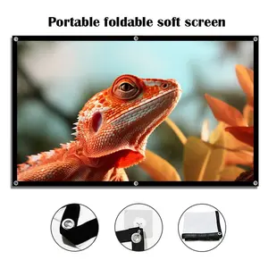 60/72/84/100/120/150-inch 16:9 HD projection screen, outdoor stylish foldable home portable projector screen, suitable for office, home, cinema, entertainment, supporting dual-sided projection