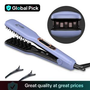 professional volumizing ceramic curling hair iron, adjustable hair straightener wit clips, hair curling iron, hair straightener comb, lasting hair volume tool for women and men, hair styling tools, valentine's day gift, waver curler
