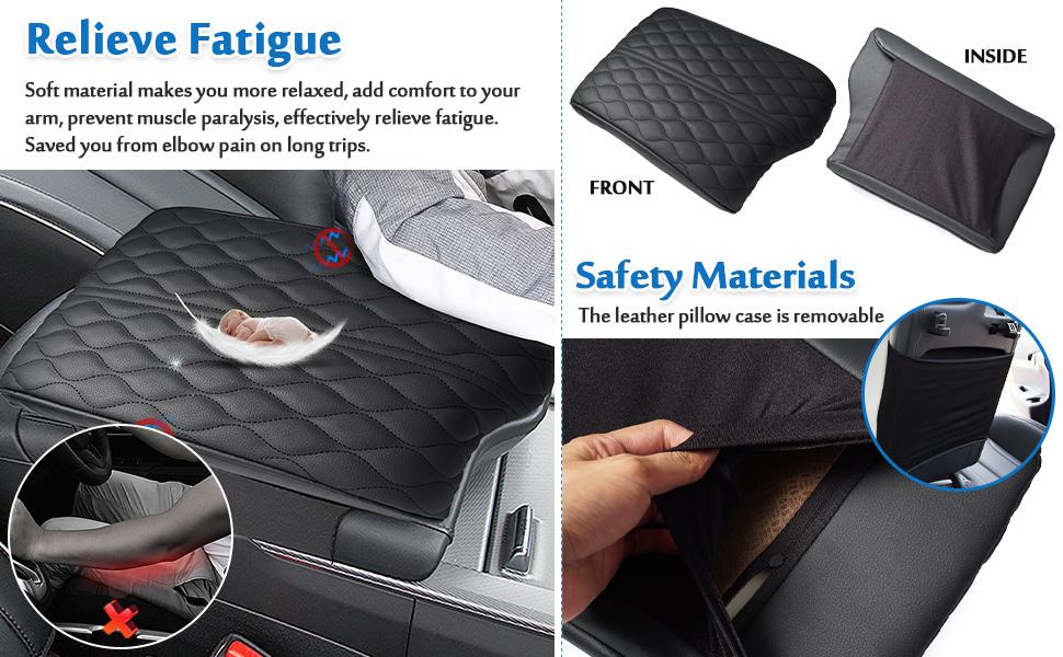 Autorder Center Console Cover for Hyundai Palisade 2020 2021 2022 2023 2024 2025 2026 Accessories Armrest Cover Anti-Scratch Middle Console Pad Leather Armrest Cushion Protector Black