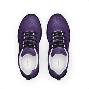 Men's Athletic Shoes - Purple with Black Laces, Trainer & Runner Design