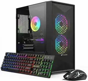 STGAubron Prebuilt Gaming PC Desktop, Radeon RX 550 4G, Intel Core i5 up to 3.6GHz, 16G RAM, 512G SSD, WiFi 6, BT 5.0, RGB Fan x2, Windows 11 Home