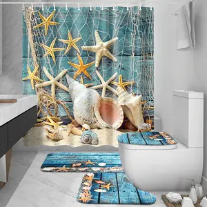 Soft 5-Piece Bathroom Accessory Set - Includes Shower Curtain, Toilet Seat Cover, and Other Essential Bathroom Supplies
