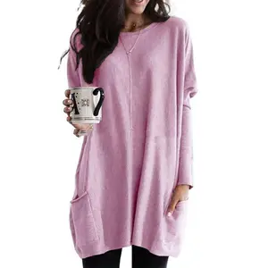 Womens 3/4 Sleeve Tunics or Tops to Wear with Leggings Long Shirts Tops with Pockets Can be used with raincoat