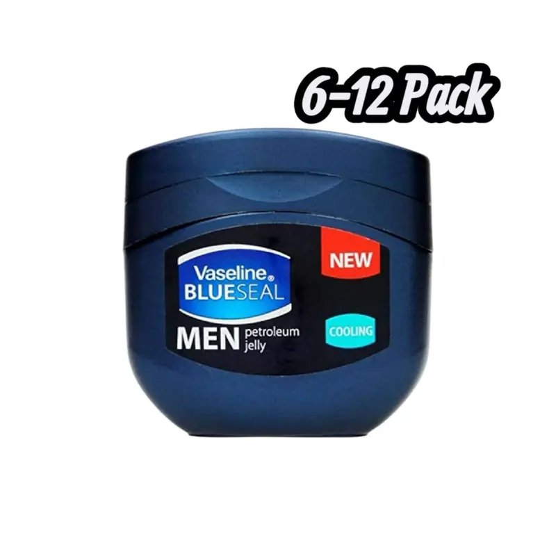 Vaseline Blue Seal Men Cool Petroleum Jelly 100ml 6-12 Pack Cooling Moisturizer for Men Skin Repair