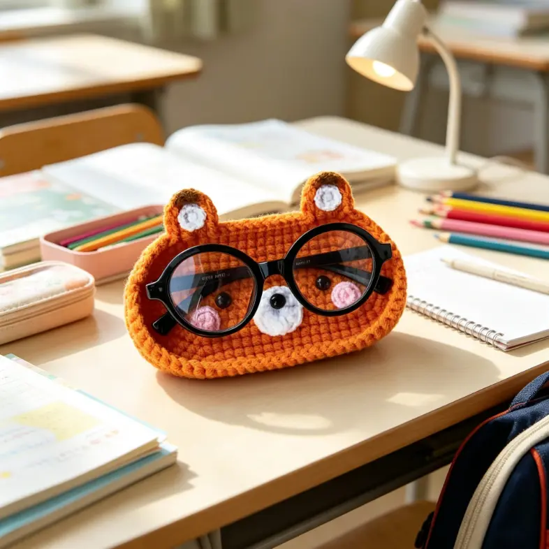 Crochet Animal Glasses Holder, Bunny Fox Crab Octopus Cute Animal Sunglasses Case, Portable Glasses Storage, Lovely Bedside Decoration, Unique Graduation Gift for Her