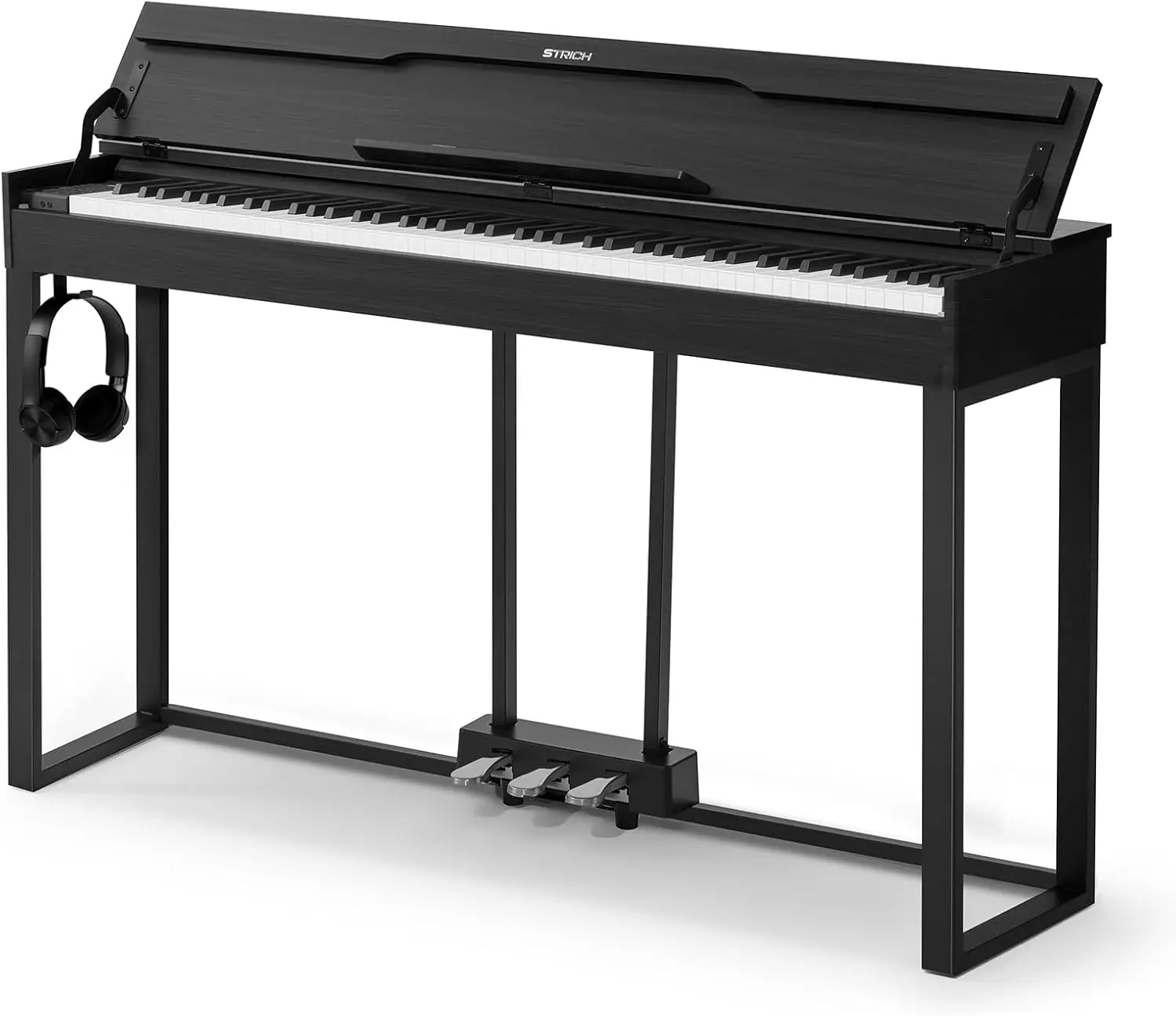 STRICH SDP-500 88 Keys Grand Electronic Piano, Hammer-Action Fully Weighted Keyboard with Furniture-Style Design Stand, Cover, Headphones, 3 Pedals for Daily Practice, Classic Black
