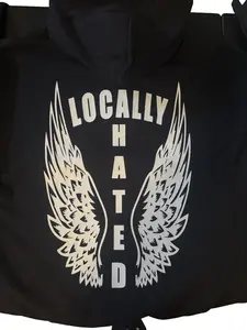 "LOCALLY HATED" Handmade Pullover Hoodie Menswear