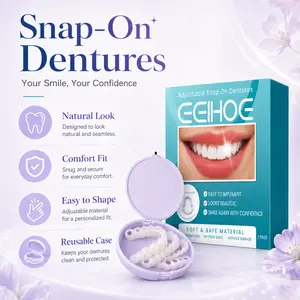 Custom Fit Full Denture Veneer Set for Adults - Daily Oral Natural-Looking Snap-On Teeth Cover, Reusable Whitening, Comfortable Removable Full Upper & Lower Teeth Replacement Solution