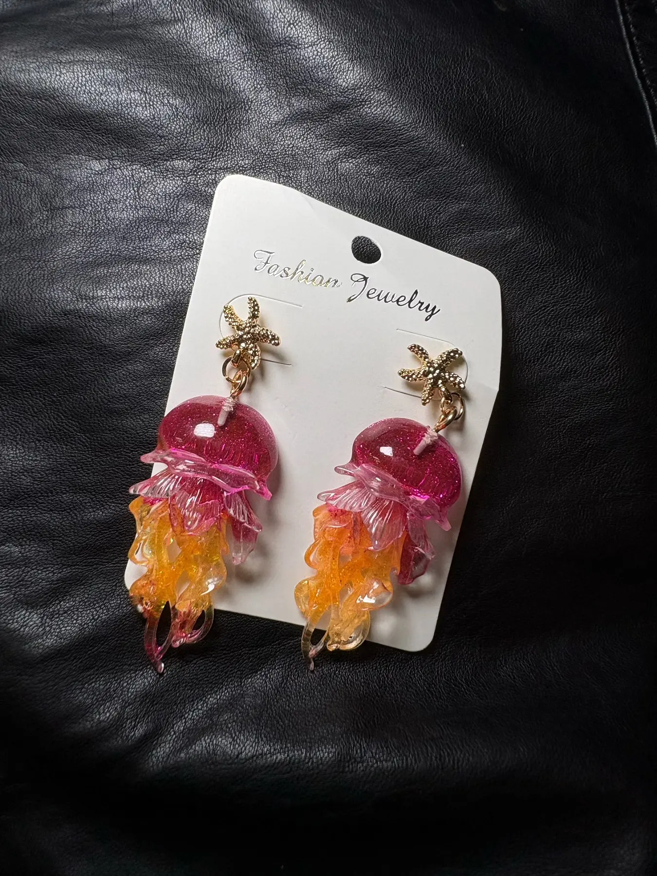 Ombre Starfish & Jellyfish Earrings, Sweet Versatile Summer Jewelry for Women, Perfect for Party Wedding Vacation Daily Wear, Ideal Graduation Gift