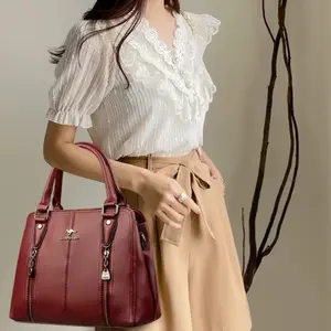 Women's PU Leather Crossbody Handbag - Fashion Purses, Chic Elegant Commuter Style, Zip-Closure Design for Everyday Use