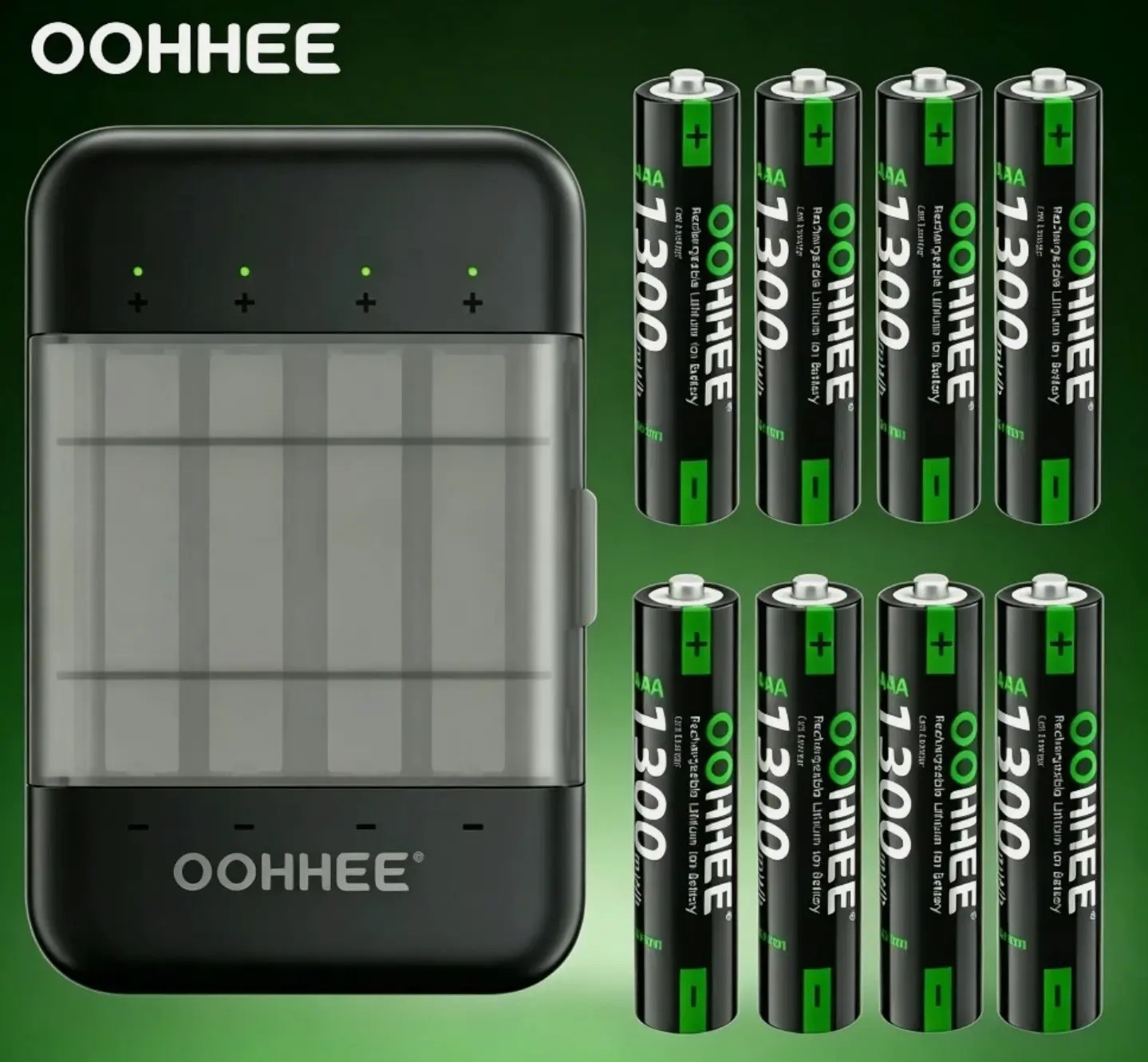 8PCS 1300mWh AAA 1.5V Rechargeable Lithium Batteries With Charging Storage Box 8PCS 1300mWh AAA 1.5V Rechargeable Lithium Batteries With Charging Storage Box