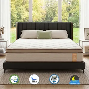 【Father's Day】12 Inch Hybrid King Mattresses in a Box with Comfort Pocket Coils Memory Foam, Pressure Alleviation & Motion lsolation, CertiPUR-US Certified, Twin/Full/Queen/King Size mattress Fiberglass Free Undisturbed Restful Sleep Cooler beds outdoorfu