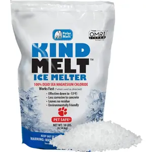 Kind Melt Pet Friendly Ice and Snow Melter,  Acting  Pure Magnesium Chloride Formula, 10lb Bag