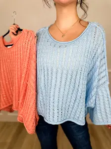 POL Changing Minds Knit Long Sleeve Mom Cropped Sweater Top - 2 colors!