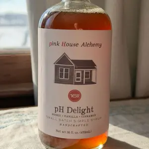 Pink House Alchemy pH Delight 16 fl oz Syrup with Vanilla Cinnamon Small Batch Simple Syrup Handcrafted