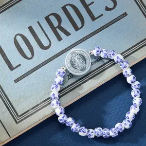 HOLY WATER PORCELAIN SAINT BENEDICT BRACELET