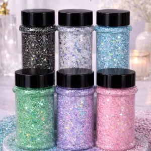 Reese & Riley Co. Founders Bundle- set of 6 Premium Glitter Chunky Mix for Resin Art Tumblers Nails Freshies Slime DIY Crafts Kids Art Projects High Shine Finish