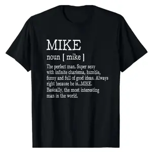 Humorous Mike Definition T-Shirt for Men Soft Cotton Crew Neck Casual Graphic Tee