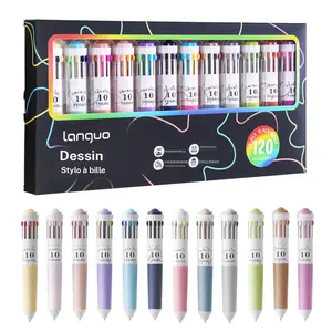 Colored pens (60/120), 10-in-1 colored pen set with 6/12 pcs, 0.8 mm tip, retractable for drawing and writing, art supplies for school and office