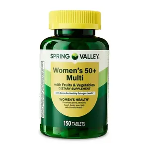 Spring Valley Women's 50+ Multi Tablets 150 Count with Fruits & Vegetables for Bone Immune Heart Brain Eye Health - Dietary, Healthcare