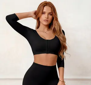 Women’s Upper Arm Shaping Compression Sleeves – Front-Closure Bra Shapewear Tops, Post-Surgery Liposuction Recovery Slimming Base Layer outdoorfun