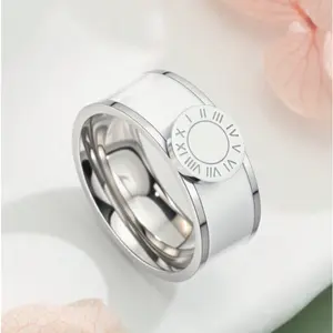 Unisex Roman Numeral Ring – Silver Tone Stainless Steel, Elegant & Timeless, Perfect Gift