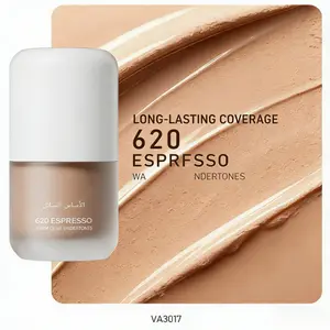 Victoria Anna 620 Espresso Liquid Foundation - Warm Olive Undertones, Long-Wearing, Hydrating, Buildable Coverage - Natural Matte Finish for All Skin Types - Cruelty-Free Hyaluronic Cosmetic with Moisturize & Radiant Effects - VA3017 Concealer Makeup, Moi