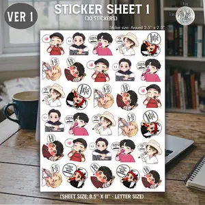 Sticker Sheet - I'm Your Hope, Kook, Chim, Jin, Mucho Picante Stickers Sheet Sticker, Kpop Armyrang Stickers, Gift for Fan