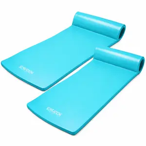TRC Recreation Sunsation 1.75" Thick Foam Lounger Raft Pool Float, 2 Pack, Teal TRC Recreation Sunsation 1.75" Thick Foam Lounger Raft Pool Float, 2 Pack, Teal