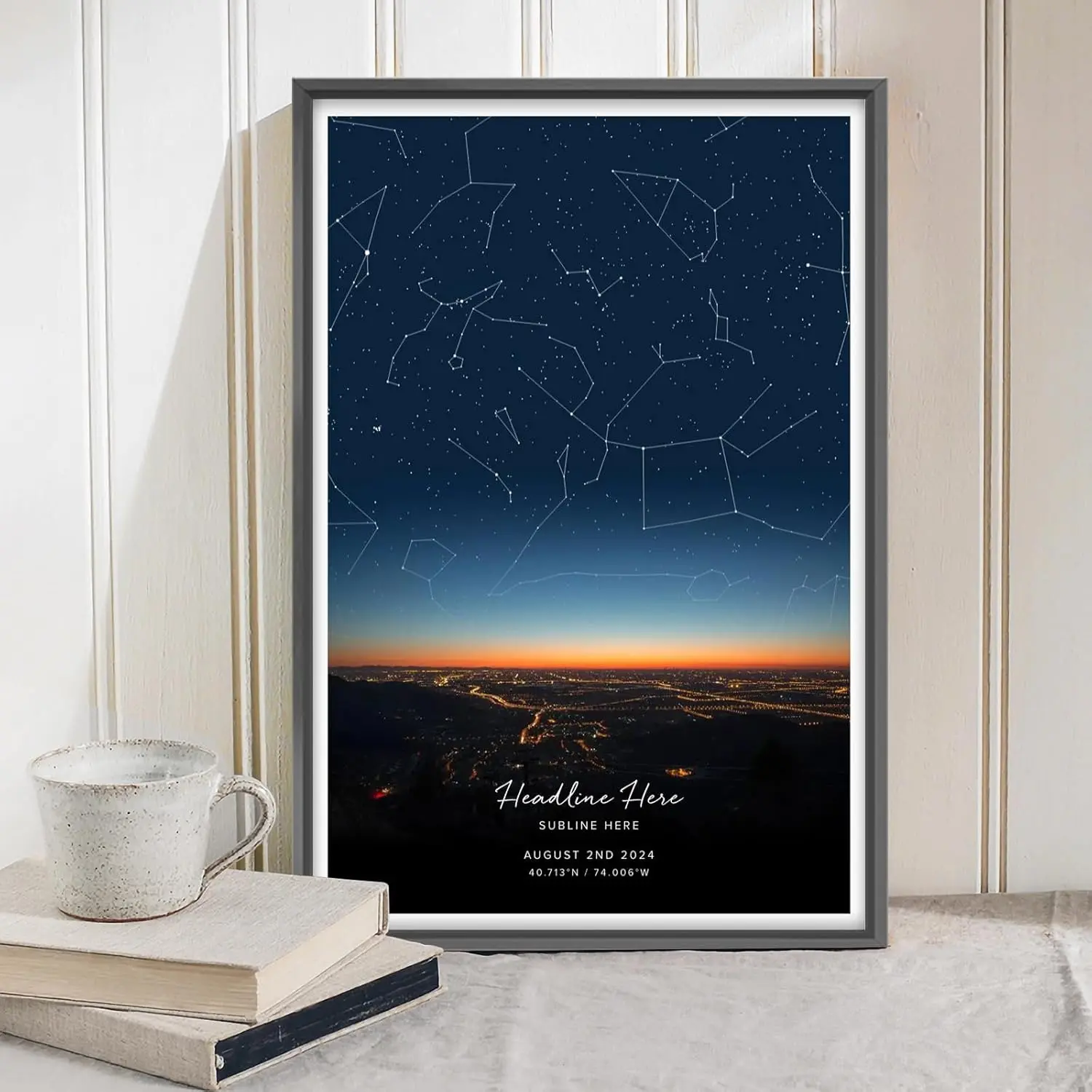 [Custom Gift] Personalized Night Sky Star Map HD Print Artwork - Celestial Aesthetic Aluminum Alloy Wall Art, Meaningful Anniversary Gift, Living Room Home Decor Hanging Ornament for Wonderful Moments