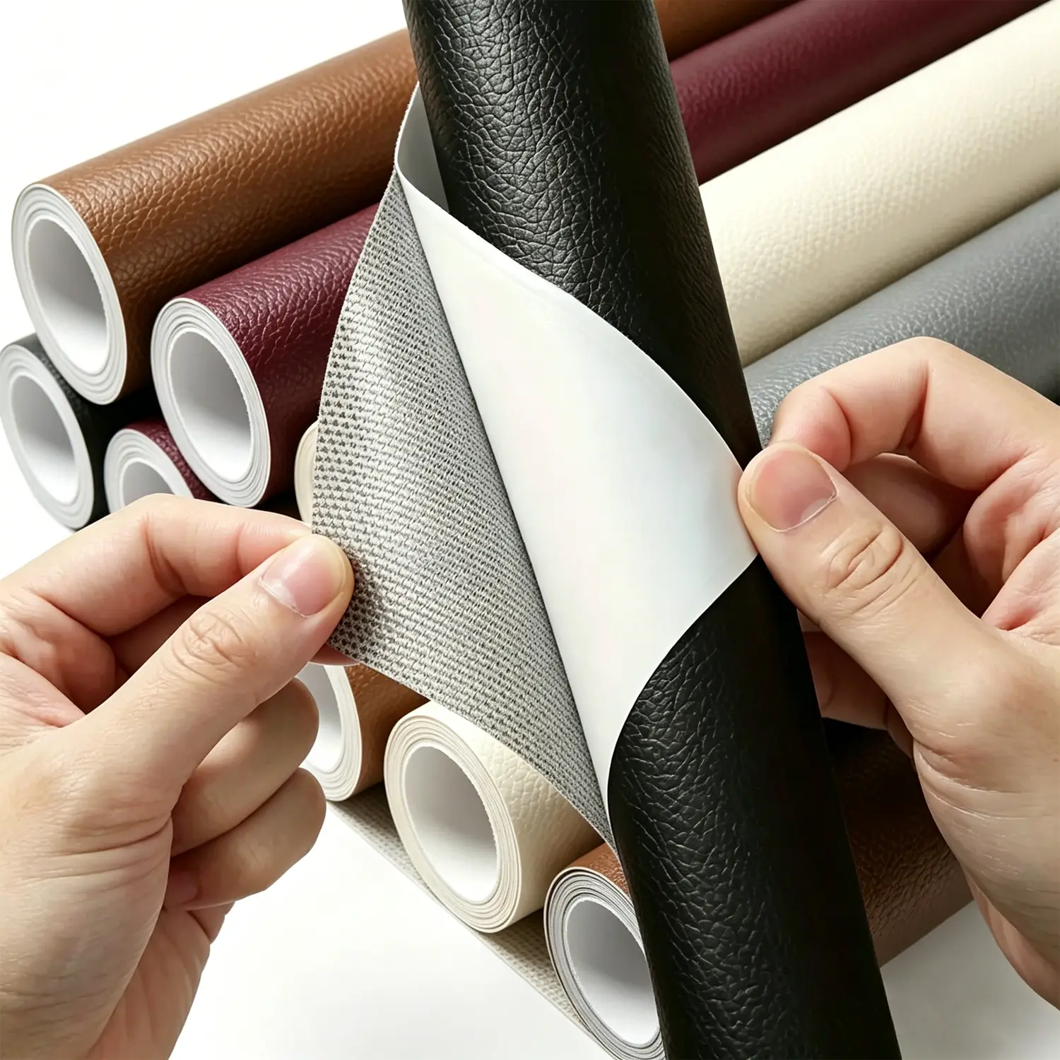 50*137cm/20*54 Inch Self-Adhesive Leather Repair Patch, PVC Faux Leather Waterproof Upholstery Fabric, for Furniture, Car Seat, Couch, Sofa