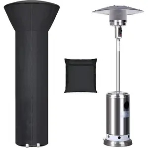 Vigoroso Large Patio Heater Cover with Zipper, Home Care Supplies, All-Weather Weatherproof Dustproof, 89in Height x 33in Dome x 19in Base, Black, Includes Storage Bag