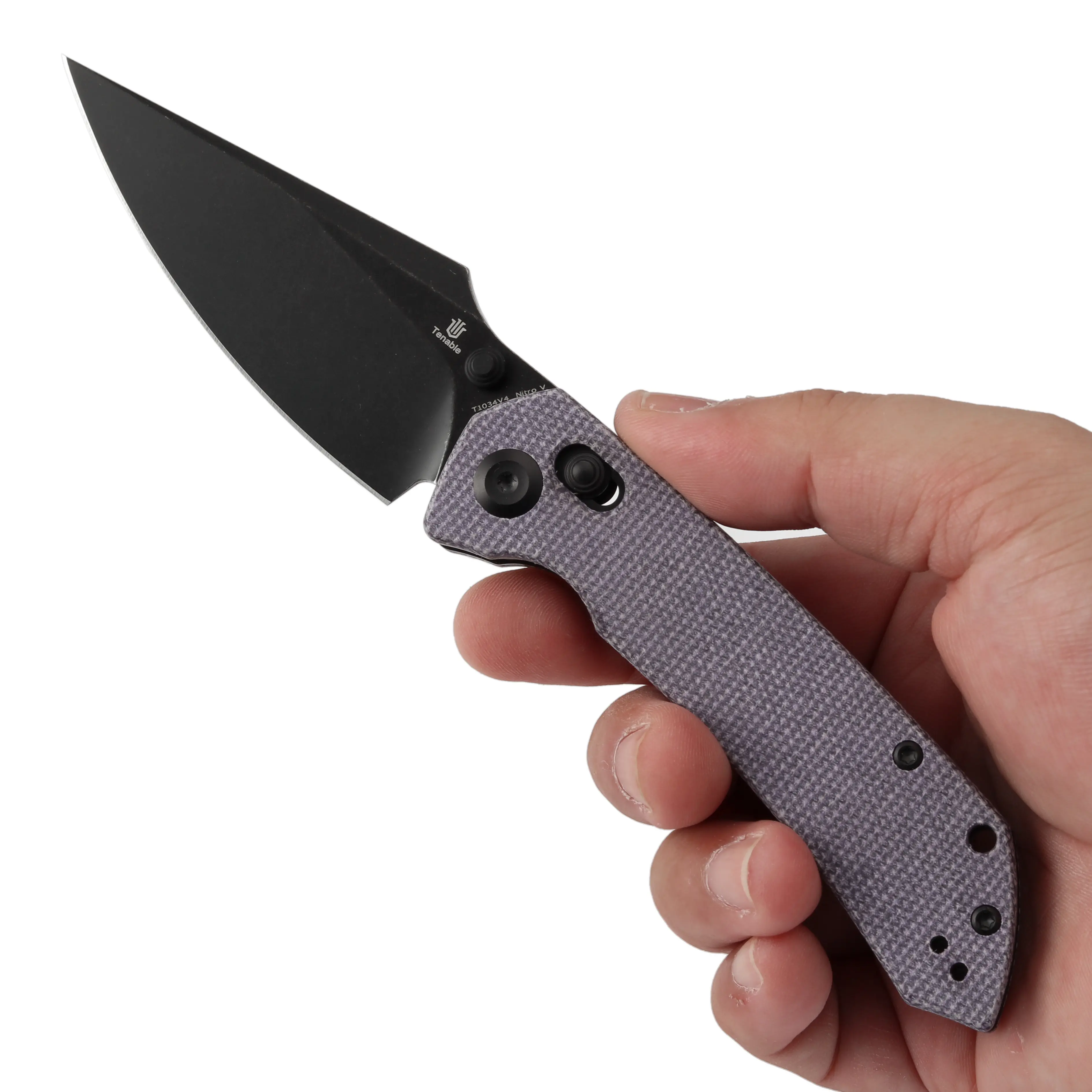 【Tenable】 Fenrir Lite | Cross Bar Lock | G10/Micarta with American Flag Handle | 3.48" Blackwashed/Stonewashed/Rose Gold Nitro-V | Sparrow Knife Design | T1034Series