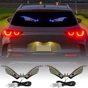 Dynamic Devil Eye Car Lights, USB Powered LED Devil Eye Logo, Windshield Matrix Panel Display, Car Truck Decoration Accessories, Car Decals